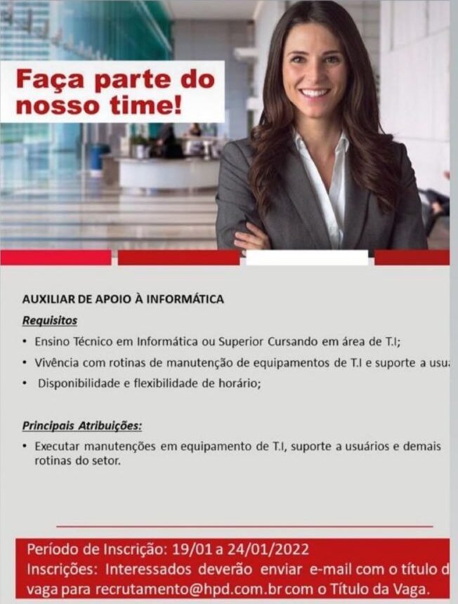 Auxiliar de apoio à informática